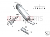 Muffler system - BMW Motorrad R 1200 GS (0A01, 0A11) 2012