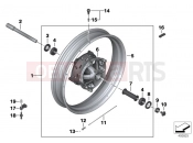 Spoke wheel front - BMW Motorrad R 1200 GS (0A01, 0A11) 2012