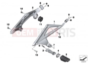Rear footrests - BMW Motorrad R 1200 RT (0A03, 0A13) 2015