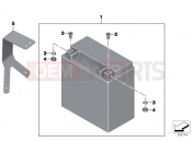 Battery with bracket - BMW Motorrad R 1200 RT (0A03, 0A13) 2015