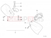 BMW Motorrad BMW 1994 R-Models 4V R 850 R 94 (0401,0406) Hand protector, authorities