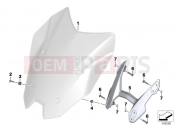Windshield / mount - BMW Motorrad R 1200 RS (0A05, 0A15) 2017