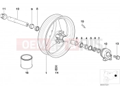 BMW Motorrad BMW 1996 R-Models 4V R 850 R 94 (0401,0406) Front silver cast iron rim/dial shaft