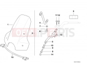 BMW Motorrad BMW 2000 R-Models 4V R 850 R 94 (0401,0406) Windshield, official vehicles only