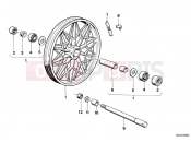 BMW Motorrad BMW CLASSIC 1981 R-Boxer R65 Front silver cast iron rim/dial shaft