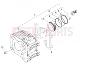 Cylinder-piston-wrist pin unit - Piaggio Fly 50 4T 2009