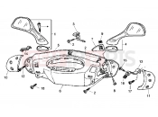 Handlebars and driving mirrors covers - Piaggio Hexagon GT