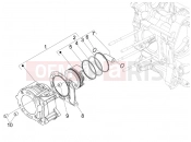 Cylinder-piston-wrist pin unit - Piaggio MP3 125 YOUrban ERL 2011