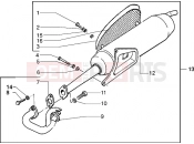 catalytic silencer - Piaggio Typhoon 50 XR 2T
