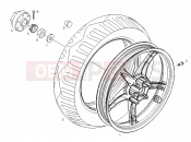 derbi Boulevard 50 2T Rear wheel