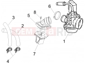 gilera 2006 DNA 50 Carburettor, assembly - Union pipe