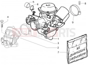 Carburettor, assembly - Union pipe - Gilera Runner 200 Race VXR 4T 2005
