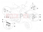 vespa GTS 300 Super Sport ie Remote control switches - Battery - Horn