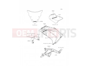Decals(White) - Kawasaki ER-6f ABS (EX650FFF) 2015