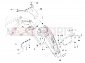 PIAGGIO BV 350 IE ABS (USA / CA) Rear cover - Splash guard