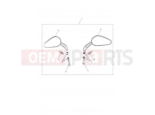 Triumph 2020 STREET TWIN Teardrop Mirrors, Cast, Chrome