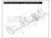 Harley-Davidson 2010 SOFTAIL ROCKER C  - FXCWC FRONT BRAKE CALIPER - ALL MODELS EXCEPT FLSTSB