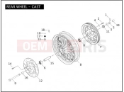 Harley-Davidson 2005 DYNA DYNA SUPER GLIDE  - FXDI REAR WHEEL - CAST