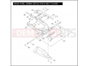 REAR FORK, DEBRIS DEFLECTOR & BELT GUARD - Harley-Davidson DYNA LOW RIDER - FXDL 2005