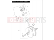 Harley-Davidson 2005 SOFTAIL NIGHT TRAIN  - FXSTB PISTONS AND FLYWHEEL ASSEMBLY -Twin Cam 88Bâ¢