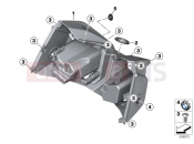 BMW Motorrad BMW 2022 C models C 400 X 21 (0C31, 0C33) Legshield, upper | Legshield, upper