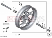 BMW Motorrad BMW 2021 K models K 1600 GT 22 (0F21, 0F23) Cast wheel, RDC, front | Cast wheel, RDC, front