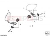 BMW Motorrad BMW 2021 S models S 1000 R (0E51, 0E53) Mirror handlebar end | Mirror handlebar end