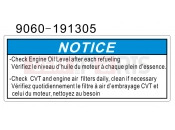 CFMOTO 2020 UTV UFORCE 550 (CF500UU) WARNING DECAL, DASHBOARD(CANADA) - F19-K